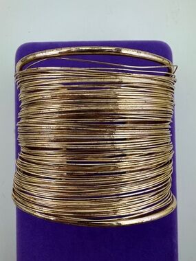 💛 Gold-Tone Multi-Wire Cuff Bracelet | Boho Egyptian Revival